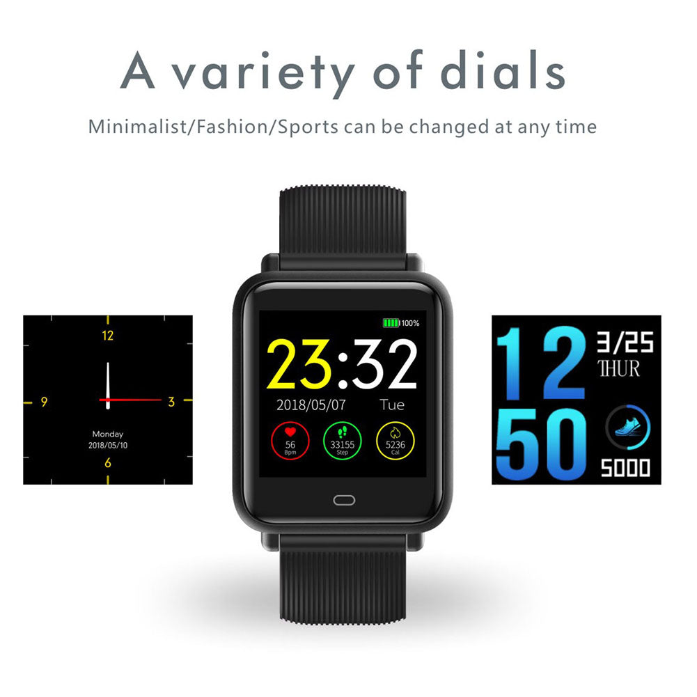 Q9 Smart Watch: IP67 Waterproof Fitness Tracker with Heart Rate Monitor