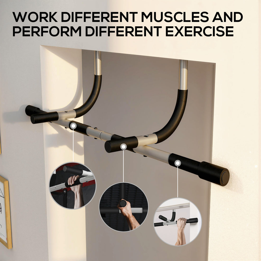 Doorway Pull Up Bar for Home Gym - Easy Setup, No Drilling