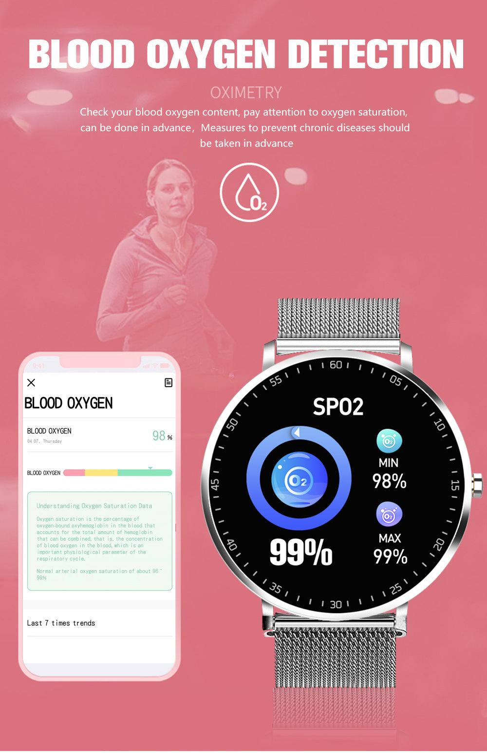 Full Touch Smart Bracelet Sports Fitness Tracker H