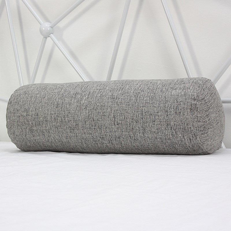 Solid Color Cotton And Linen Pillow Cylindrical Lumbar Support Pillow