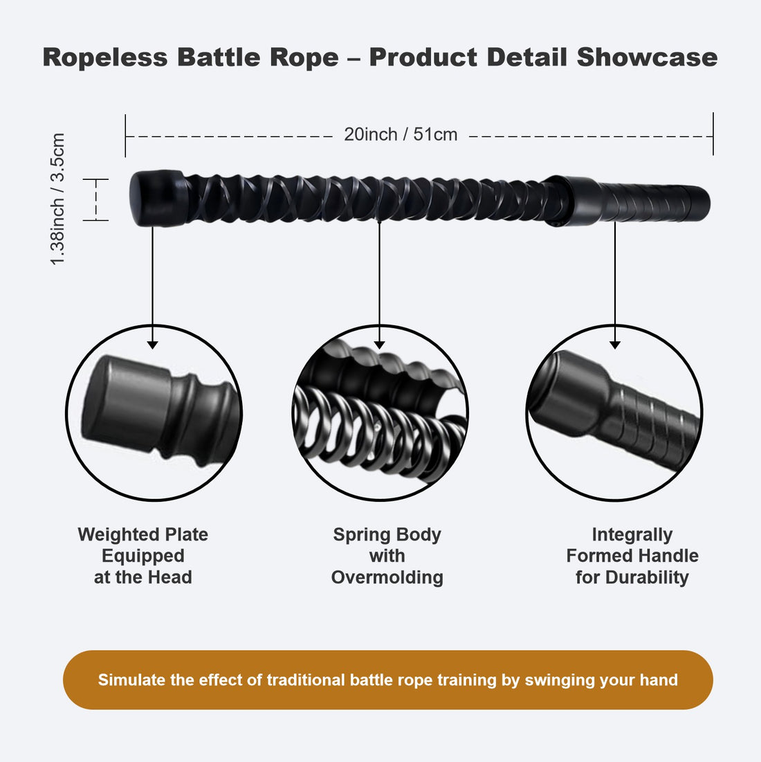 Ropeless Battle Rope for Dynamic Indoor and Outdoor Workouts