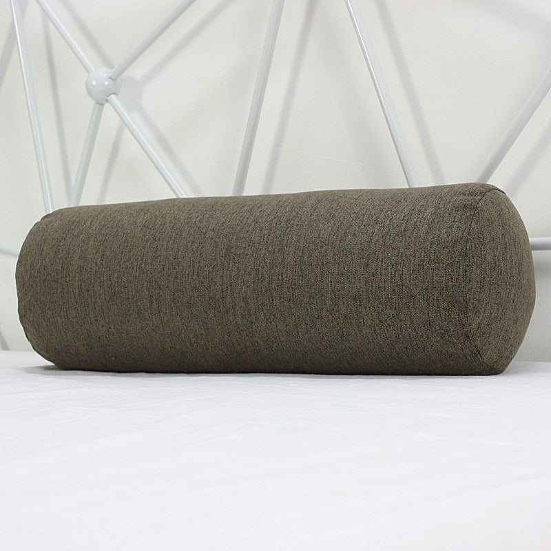 Solid Color Cotton And Linen Pillow Cylindrical Lumbar Support Pillow