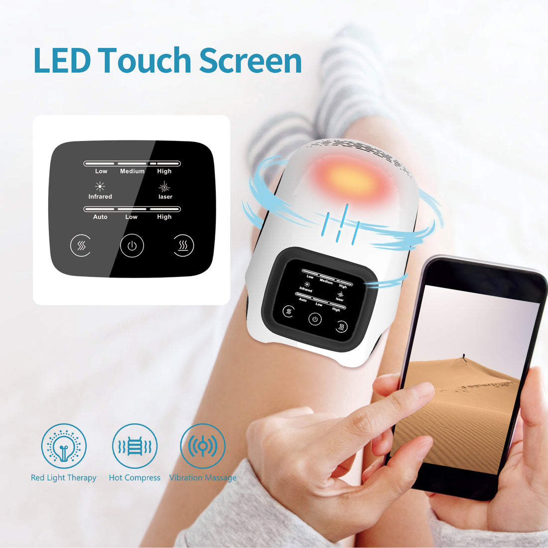 Rechargeable Infrared Knee Massager for Pain Relief