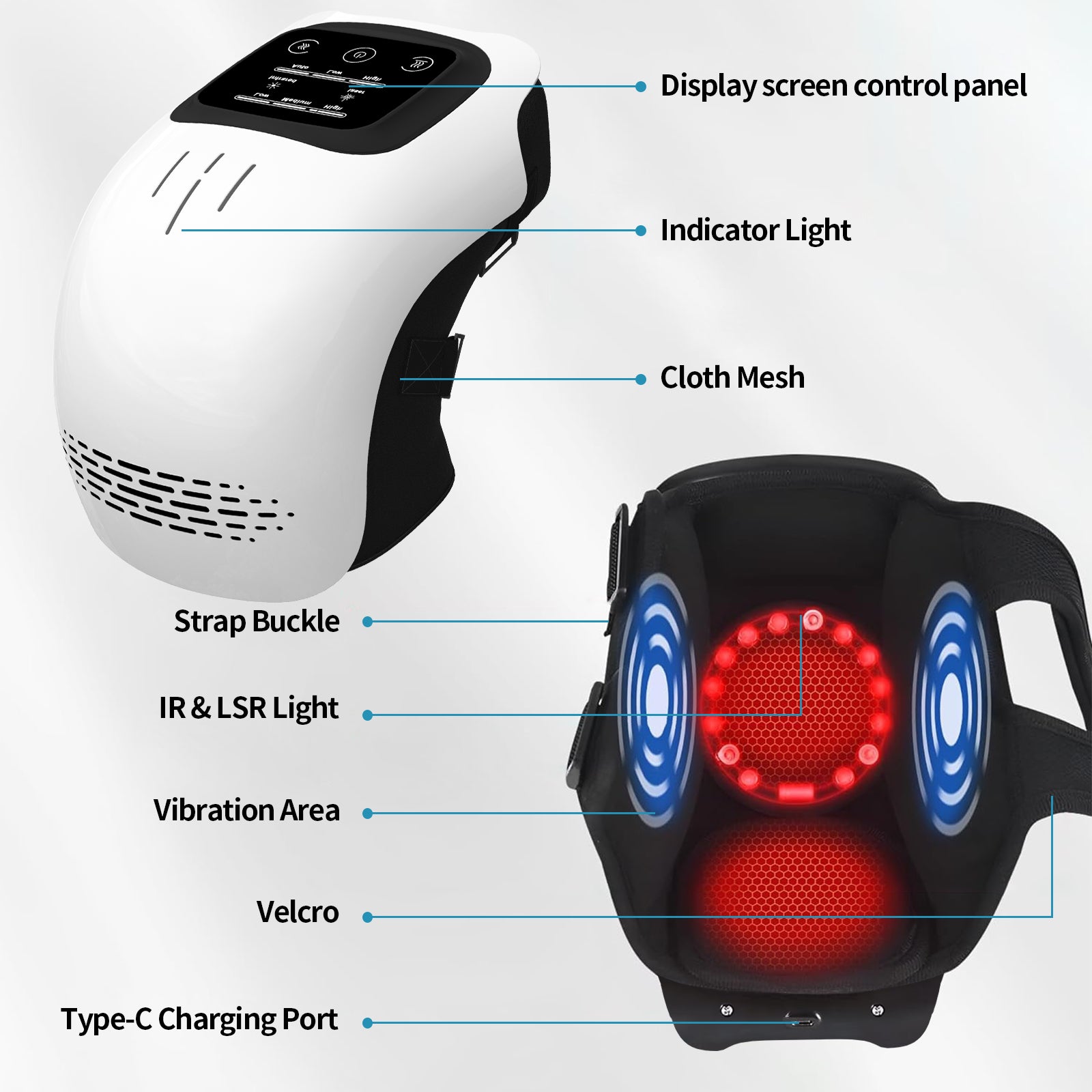 Rechargeable Infrared Knee Massager for Pain Relief