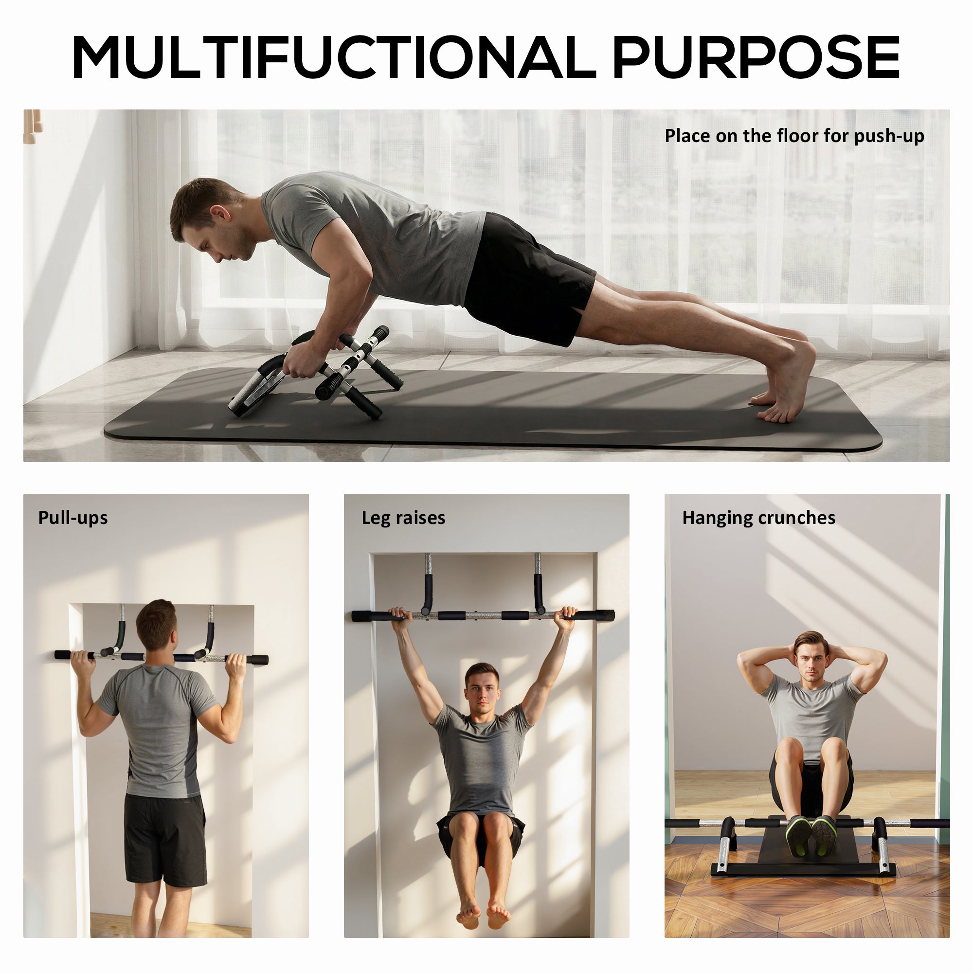 Doorway Pull Up Bar for Home Gym - Easy Setup, No Drilling