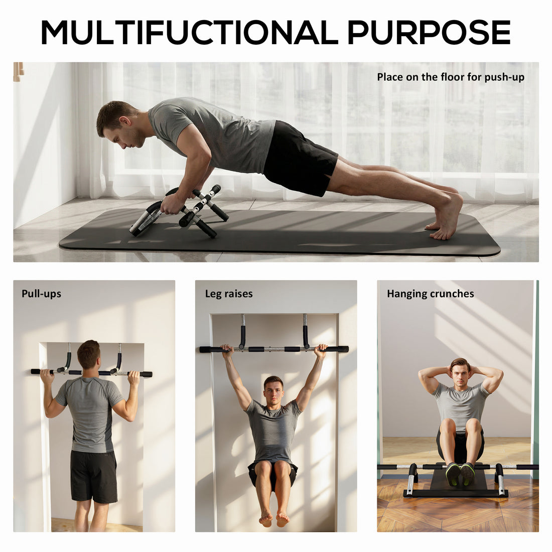 Doorway Pull Up Bar for Home Gym - Easy Setup, No Drilling
