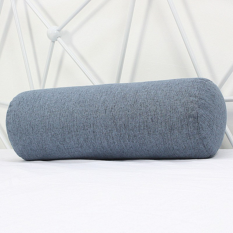 Solid Color Cotton And Linen Pillow Cylindrical Lumbar Support Pillow