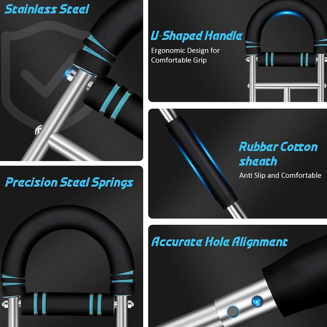 Adjustable Arm Trainer - Portable Chest Expander - Blue
