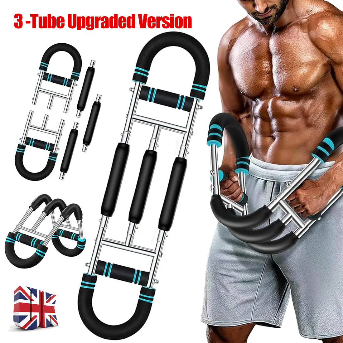 Adjustable Arm Trainer - Portable Chest Expander - Blue